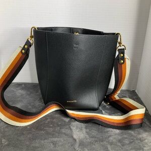 Bostanten Leather Designer Hobo‎ Bucket Bag Fashion Crossbody Purse  Black